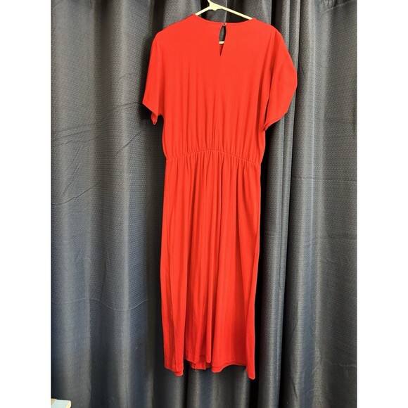 Vintage Red Avon Fashions XL Red Dress Black Buttons Teacher Office - Picture 4 of 5